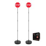 SECURITYMAN Garage Stop Sign Parking Aid | Garage Stopper for Parking (2 Pack) Easy Car Parking with Bright LED Garage Parking Sensor Indicator Marker