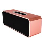 Akai Dynmx Portable Bluetooth Stereo Speaker with 8 Hours Playtime, Bluetooth, 2 x 5 W Stereo Speakers Built-In Microphone for Hands-Free Calls, Blush Gold