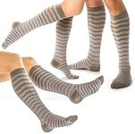 3 Pairs of Compression Socks for Women & Men Knee High Compression Socks - Relieve Calf & Leg Pain - Graduated to Boost Circulation & Reduce Edema Swelling, Nurse & Runner Recommended - (Striped, XL)