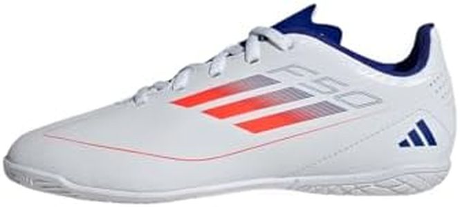 adidas Mixte F50 Club Football Boots Indoor Chaussures, Cloud White/Solar Red/Lucid Blue, 34 EU