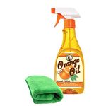 Howard Orange Oil Furniture Polish, Wooden Furniture Polish, Wood Cleaner with Professional Microfibre Lint Free Cloth 16oz / 473ml