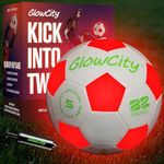GlowCity Premium Synthetic Soccer Ball with Air Pump - Size 5