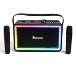 Karaoke Machine & Portable Speaker with Wireless Microphones & Lights. Mr Entertainer Neon