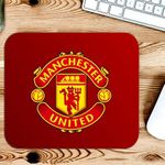 Gfylo |Manchester United Football Club Logo I Permanent Printed Mouse pad Smooth Surface Anti-Slip Rubber Base Print | for Computer, Tablet, Daily uses, Office Work, Gamming Size (225 mm x 190 mm)