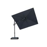 PURPLE LEAF 2.5 X 2.5 M Garden Cantilever Swivel Parasol, Large Rectangular Patio Umbrella with Crank Handle and Tilt for Balcony and Outdoor, Grey