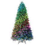 Evergreen Classics 7.5 ft Twinkly Pre-Lit Aspen Pine Quick Set Artificial Christmas Tree, App-Controlled Multi-Color RGB Lights