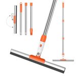 Floor squeegee,140cm Long Handle Professional Squeegee Broom with 3 Part Water Slide Shower Squeegee Window Squeegee Water Wiper Best for Washing, Drying, Bathroom, Wet Room, Floor-Orange