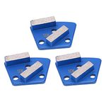 3pcs Trapezoid Diamond Grinding Shoes Concrete Paint Floor Aggreesive Cutting Metal Polishing Pads Coating Disc Shoe 2 Long Teeth Blue 120#