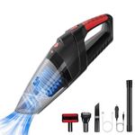 Handheld Vacuum Cleaner, Wet/Dry Cordless Vacuum Cleaner, 6.5KPA Powerful Cleaner, Rechargeable Portable Hand Vacuum, with Car Cigarette Lighter Cable, Led, Hepa Filter, for Home & Car & Pet Hair