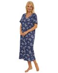 Suzy & Me Plus Size 100% Jersey Cotton Nightshirt (NAVY BUTTERFLY 22-24)