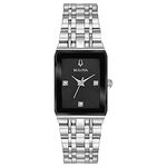 Bulova Women's Quartz Dress Watch with Stainless Steel Strap, Silver, 17 (Model: 96P202)