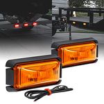 TRUE MODS 2pc 2.5" Amber LED Trailer Marker Light w/Black Bezel [DOT FMVSS 108] [SAE P2PC] [Surface Mount] [Waterproof IP67] Side Marker Lights for Trailer Truck