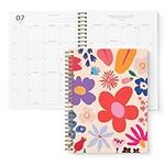 2024-2025 Floral Planner by Bright Day, 8.75" x 7.25" Daily Planner, July 2024 - June 2025, Weekly Agenda Academic Planner 2024-2025, Monthly Tabs, Vertical View, Twin Wire Binding, Pocket Folder