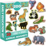 Fridge Magnets For Toddlers Magdum - 20 ZOO Animal Kids Fridge Magnets - Animal Magnets For Toddlers - Fridge Magnets For Kids - Kids Magnets - Magnetic Shapes - Magnet Toy - Kids Magnets For Fridge