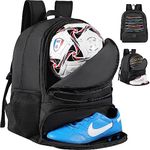 TRAILKICKER Soccer Bag Backpack for Soccer Ball Bag Basketball Backpack Volleyball Bag Football Accessories Sports Backpack Black