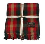 Merino Wool Tartan Blanket - Dark Maple