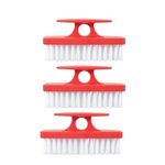 Nail Brush for Cleaning Fingernails, Nail Scrubber Brush, Toe Foot Hands Fingernail Brush Cleaner- Small Scrub Brush- All-Purpose Stiff Cleaning Brush (3 Pack, Red)