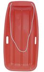 KandyToys Heavy Duty Kids & Adults Snow Sled - Winter Snow Sledge Toboggan (Red - Single Pack)