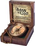 Brass compass Man of God 1 Timothy 6:11, Unique Pastor Appreciation Gifts for Men, Christian Gifts for Men, Birthday Gifts Inspiration Religious Gifts Catholic Gifts for Men, Home Office Decorative