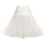 GRACE KARIN Pretty & Perfect Petticoat 3 Layers Underskirt Half Slips (S,Ivory)