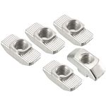 Rely®⇒ (Pcs-25) M6 Hammer nut Nickel plated carbon steel | T-nut Hammer Head Nut/Slot T Nut/Sliding Nut