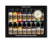 Vallejo Model Air Basic Colors Acrylic Paint Set for Air Brush - Assorted Colours (Pack of 16)