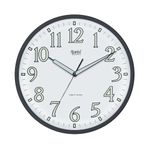 Orpat Ajanta Night Glow Radium Clock for Living Room Night Glow Wall Clock for Bedroom (12 Inches, Black)