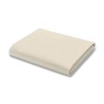 Color Sense 100% Cotton Ivory Flat Sheets Only Queen Size, Cool & Crisp Percale Queen Flat Sheet for Christmas, Highly Breathable & Comfortable, Lightweight Ivory Bed Sheet (92 in. x 103 in.)