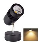 Mufasa 3 Watts Black Body LED Spot Focus Wall Light 11cm (Please Check Dimensions Image) - (Warm White, Aluminium)