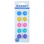 Prescent 10 pc Round Shape Multipurpose Magnet Set 20 MM in Size (Multicolor)