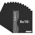 Somime 12 Pack Backing Boards Only - 8x10 Uncut Black Mats Matboards, Acid Free Backerboards, Ideal for Photos/Pictures/Prints/Frames/Arts CH0469