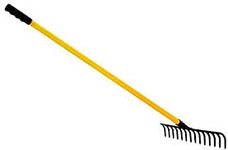 Gum-Tea, Heavy Duty Steel 16-Teeth Garden Rake with Steel Handle (Multicolor) Heavy Duty Teeth Rake for Gardening with Polished Metal Handle with High Carbon Steel Hand Cultivator,
