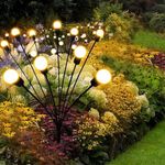 GIGALUMI GL-304WW Firefly 10 LED Solar Garden Light BIS Approved Automatic Waterproof Lawn Ground Decoration Lamp for Outdoor Indoor Backyards Pathways Campgrounds (Pack of 1, Warm White)