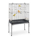 Ferplast PLANETA Bird Cage, Aviary, Canary Cage, Parakeets, Small Bird Cage, with Accessories and Stand with Wheels, 99.5 x 53 x 171.5 cm