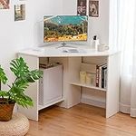 Tangkula White Corner Desk - 90 Deg