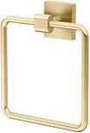 Gatco 4062 Elevate, Towel Ring, Brushed Brass/Wall Mounted 6.13" Wide Towel Ring for Bathroom