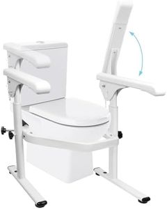 Toilet Safety Rails for Seniors, Extra Wide Toilet Safety Rails, Adjustable Height and Width Toilet Hand Rails Suitable for Flush Toilets