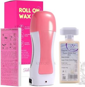 KREQU Wax Roller Waxing Kit on Wax Hair Removal | All Skin Types | Wax Kit Wax Heater machine Wax Refill Cartridge Wax Strips Waxing kit for Women