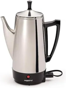 Presto Stainless-Steel Electric Coffee Percolator, 12-Cups, Silver