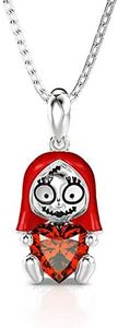 Jeulia Hug Me Endless Joy Skull Heart Cut Sterling Silver Necklace for Women Wife Girlfriend Engagement Wedding Anniversary Valentin’s Day Birthday with Jewelry Box (Garnet Red Stone)