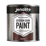 JENOLITE Garage & Exterior Door Paint - Brown - 1 Litre - Suitable for Metal & Wood Doors & Garage Doors (RAL 8017)