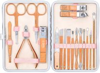 Beauté Secrets Manicure Kit, pedicure tools for feet, Nail Clipper, Manicure Pedicure kit for women and Men, 18 Pieces,Perfect Gifts for Women and Men (Rose Gold)