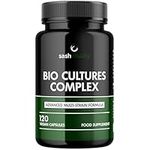 Probiotics Complex for Adults - 120 Vegetarian Capsules - Advanced Multi-Strain - Prebiotic Inulin - Active Strains Lactobacillus Acidophilus & Bifidobacterium - Bio Cultures - UK Made Sash Vitality