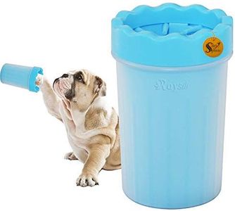 Sage Square Portable Dog Paw Washer cum Foot Cleaner or Paw Cleaner - Soft Silicone Plunger to Scrub Each Foot & Wash Away Dirt, Mud & Debris for Dogs/Puppies/Cats (Blue) (Medium Size)