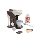 KidKraft Espresso Toy Coffee Maker with Capsules, Accessory for Kids' Kitchen, Wooden Toy Kitchen Appliance Set for Kids, Play Kitchen Accessories, Kids' Toys, 63379