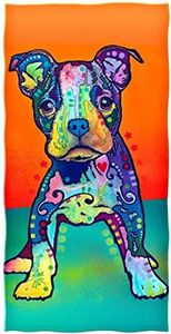 Dawhud Direct Colorful Dog Beach Towel for Women, Girls, Kids, Men, Dog Bath Towel Print 30" x 60" Pool Towel Super Soft Plush Cotton Dog Towel - Dean Russo On My Own Puppy