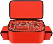 Air Compressor Bag Compatible with Milwaukee M18 Inflator 2848-20/2771-20, Air Pump Carrying Box for Milwaukee Tools,Storage Holder for 18V 3.0/4.0/5.0/6.0/6.5/7.0/8.0Ah Battery (Case Only)-Red