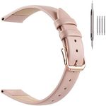 Classical Thin Leather Watch Bands for Ladies, EACHE Genuine Leather Watch Straps for Women & Mens Pink-Rose Gold Buckle, 12mm, Classic