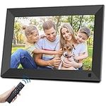 Aorpdd Digital Photo Frame, 10.1 Inch HD IPS Screen Digital Picture Frame, Remote Control Electronic Photo Frame Support 1080P Video/Auto-Rotate/Image Preview/ MP3/ Calendar Clock/USB, Black