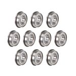 uxcell F688ZZ Flanged Ball Bearing 8x16x5mm Shielded Chrome Steel Flange Rip Bearings 10pcs